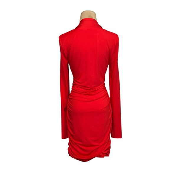 Uryiao red long sleeves bodycon mini dress size medium - Picture 8 of 16